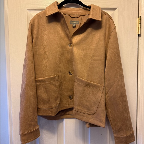 Tan Suede Women's Jacket - Picture 2 of 8